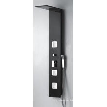 Hot Sale Safety Glass Black PVC Back Shower Panel (JNG8902)